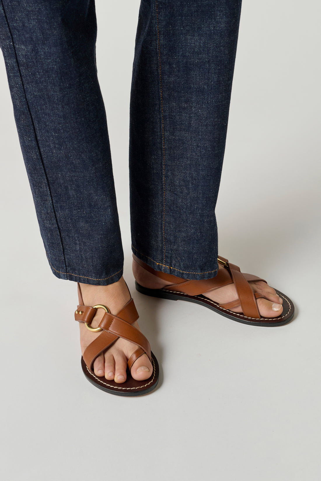 Sandales Florence - Cognac - Cuir - Femme