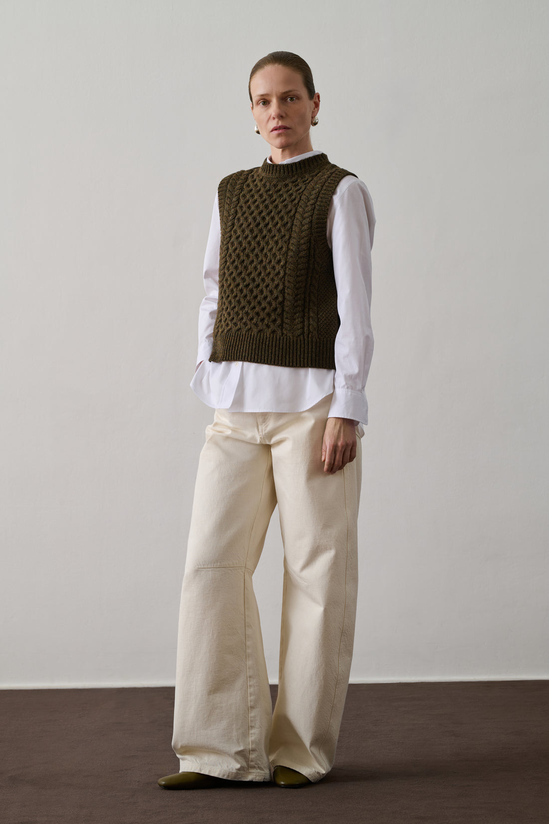 Pull Gareth - Kaki Chiné - Laine - Femme