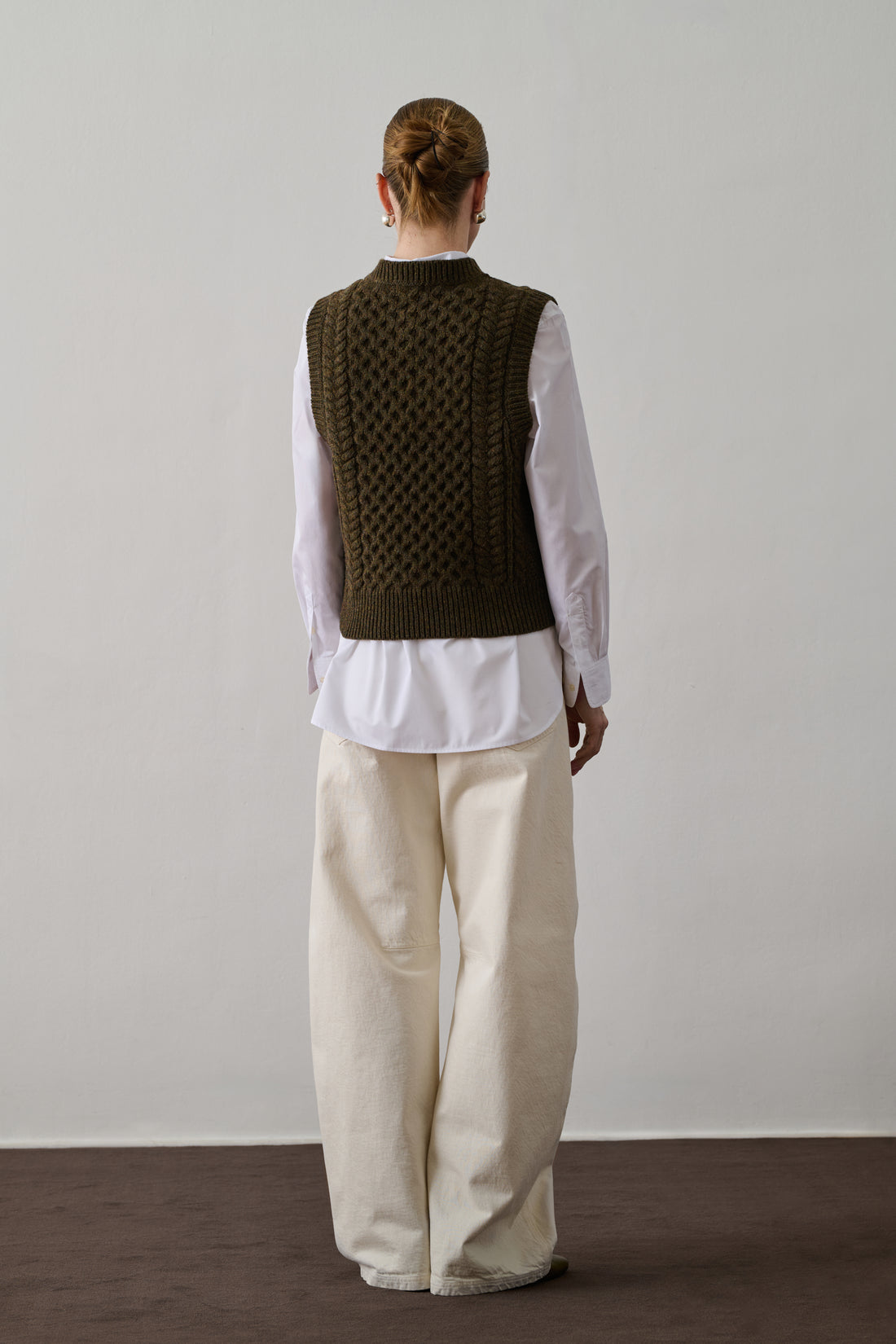 Pull Gareth - Kaki Chiné - Laine - Femme